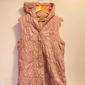 Pink Embroidered Puffer Vest